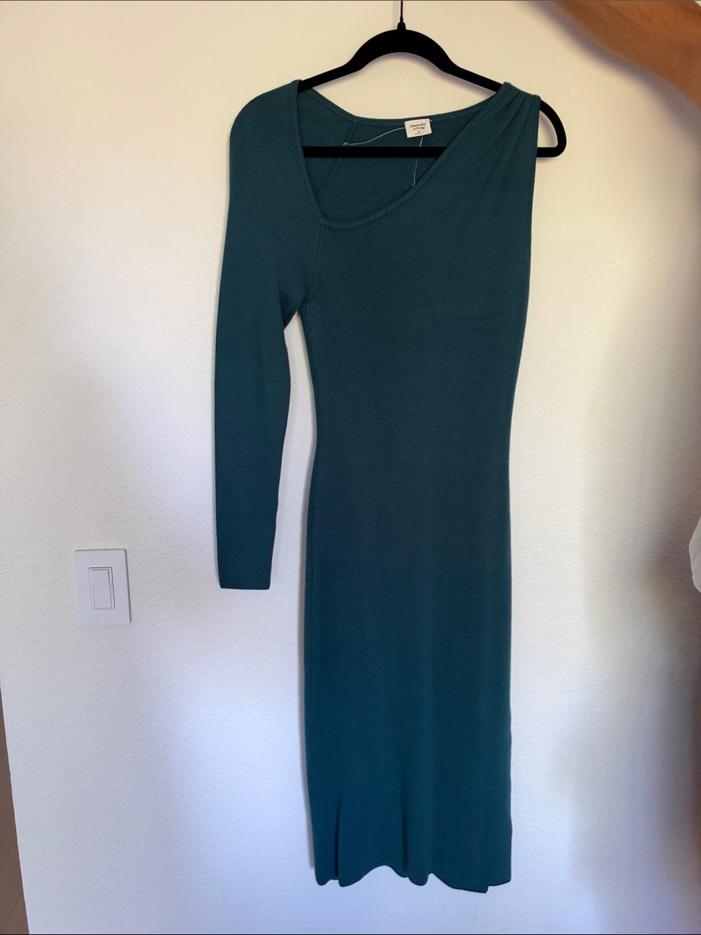 Abercrombie & Fitch Teal One-Shoulder Long Dress